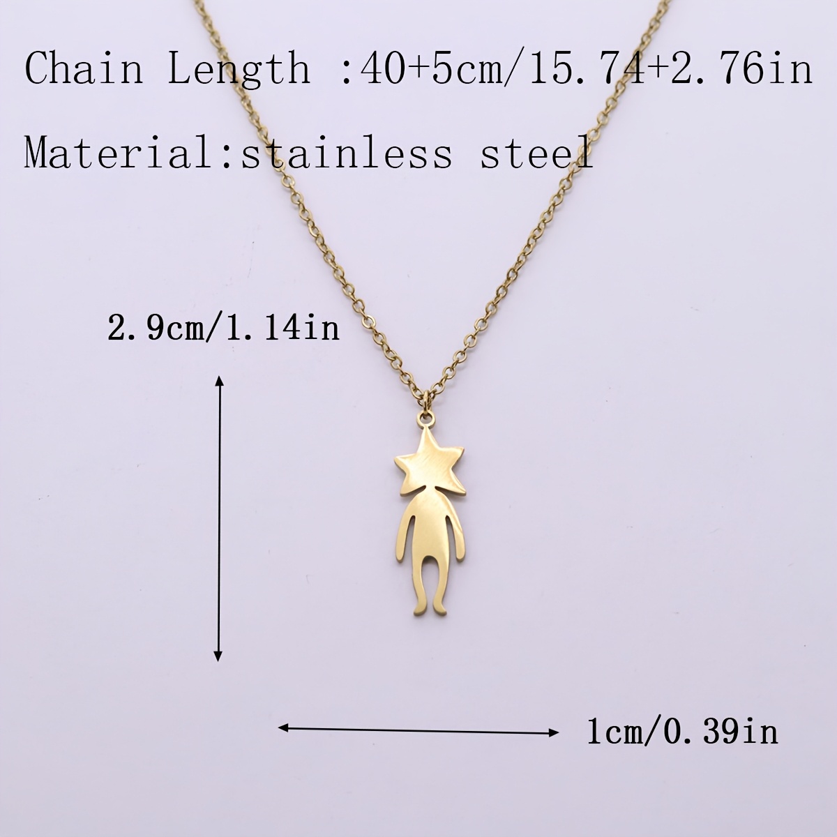 Minimalist Cartoon Star Pendant Necklace